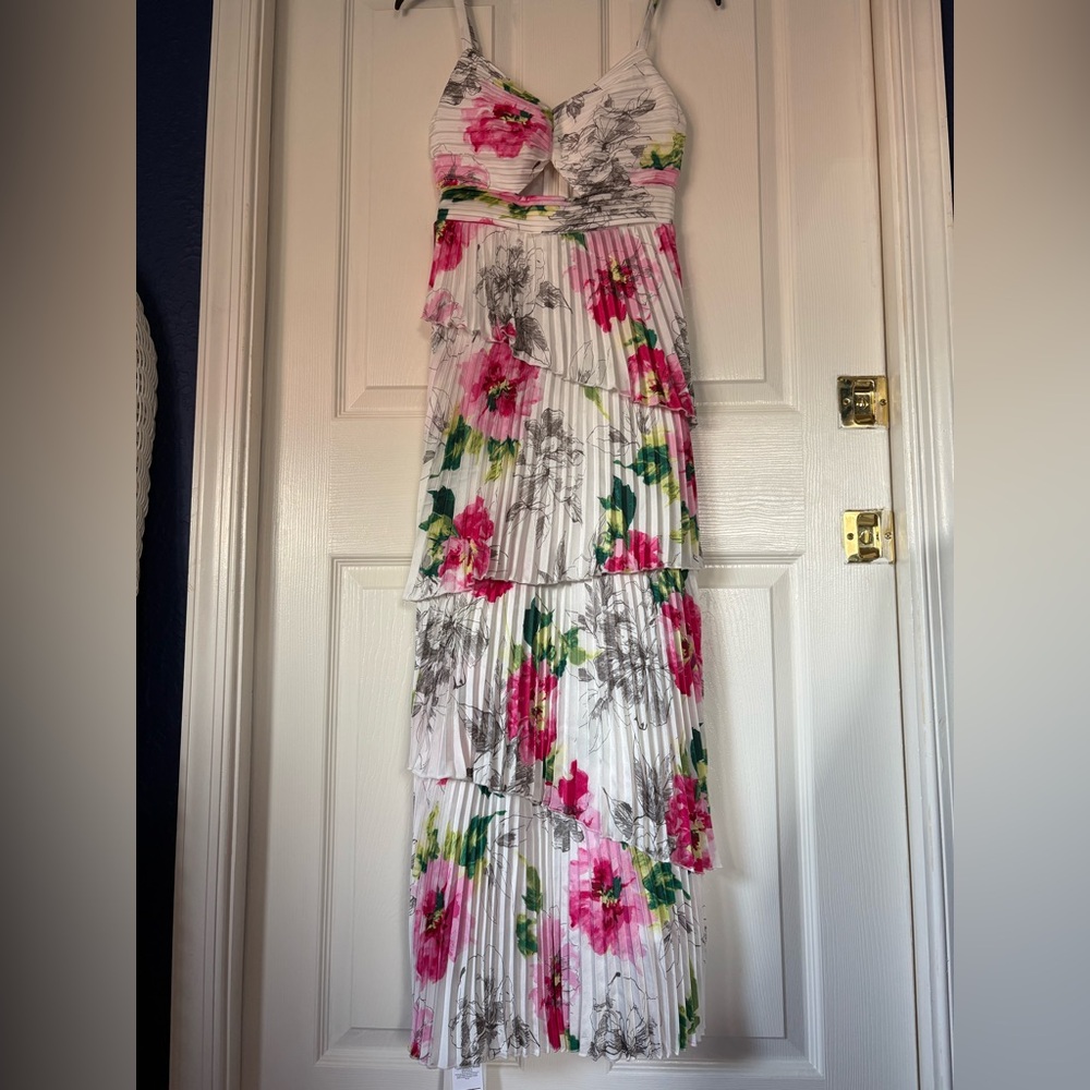 Abercrombie & Fitch Floral Maxi Dress - Pink and Green